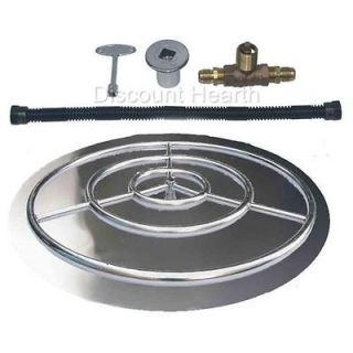    30 36 Stainless Steel Burner Pan with Burner Ring Fire Pit NG Kit