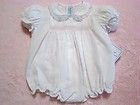 HAND~EMBROIDER​ED NB GIRLS SMOCKED BUBBLE W/ORGANDY TRIM