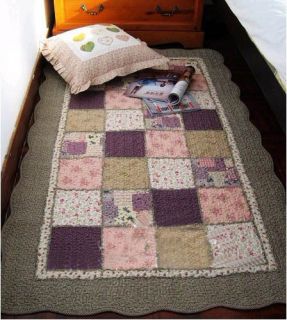 pretty cotton shabby quilt floor mat rug runners Ruffle Patchwork art 