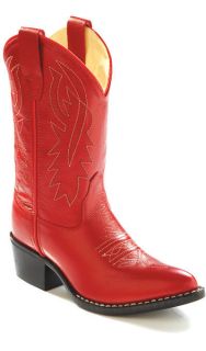 Old West NEW Youth Boys Girls 8116 RED Leather Cowboy Western Boots 
