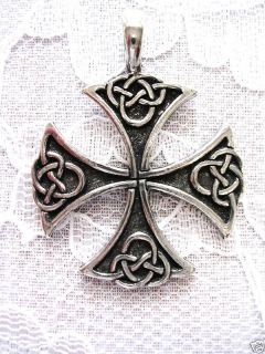 new solid pewter celtic maltese cross pendant necklace returns not