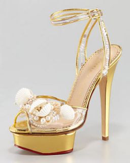 Charlotte Olympia Seashell Platform Sandal Shoes Size 36.5 Retail $ 