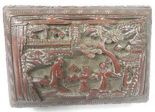 antique carved chinese cinnabar box  295 00
