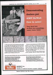 1956 ad amf dewalt power tools radial arm saw original