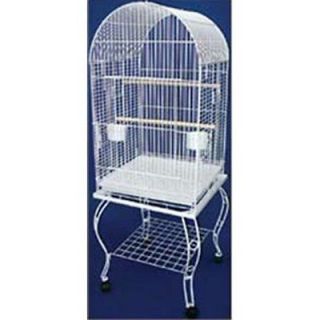 New Parrot Bird Cage Plays W/Stand On Wheels *White* L24xW16xH53