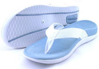 orthaheel wave thong sandals in white blue more options size uk time 