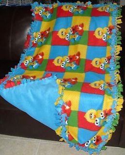 Baby Elmo, Cookie Monster, and Big Bird No Sew Tie Fleece Blanket