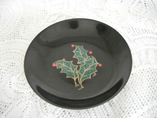   Bowl   Christmas Holiday Pattern   LABEL   Black Phenolic Inlaid
