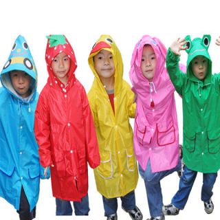  Kid Children Cartoon Hooded Raincoat Rain coat Waterproof Rainwear New