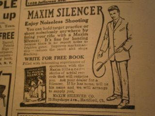 SILENCER RIFLE NOISELESS SHOOTING MAIL ORDER SILENCER 1914 