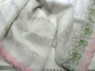 RAYON NYLON BEADED EMBROIDERED ORGANZA LACE FABRIC BY THE YARD WHITE