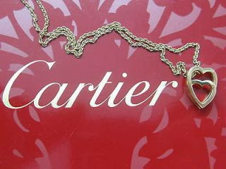 cartier 18kt double heart pendant necklace yg 18mm time left