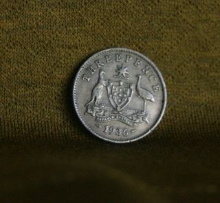 Threepence Australia 1936 Silver World Coin KM24 Three Pence