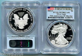 2012 S SILVER EAGLE PROOF PCGS PR70DCAM FIRST STRIKE FROM 75th ANNIV 