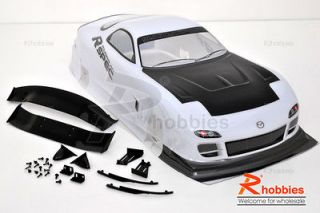 10 Mazda Analog Painted RC On Road Drift Car 190mm Body Shell + Rear 