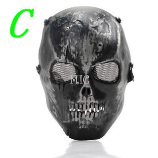   Skull Skeleton Airsoft Paintball BB Gun Game Full Face Protect Mask