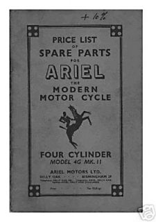 1953 ariel square four spare parts list on cd 51
