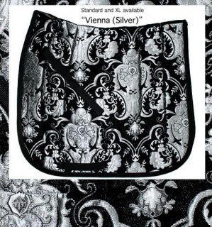 extra fancy black silver baroque dressage saddle pad time left