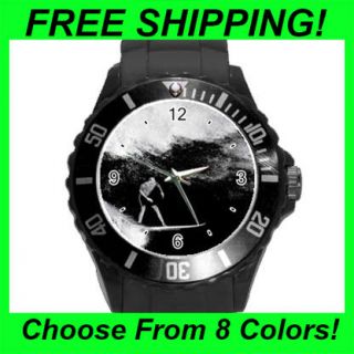 Black and White Surfing / Ocean   Round Sports Watch (8 Colors 
