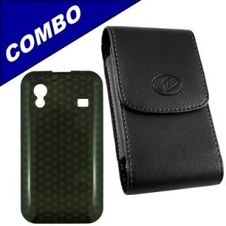 COMBO For Samsung Galaxy Ace S5830 Black Gel case protector + vertical 