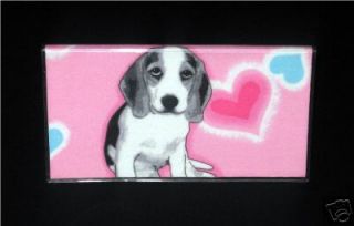 BASSET HOUND PUPPY DOG Vinyl&Fabric Checkbook Cover ADORABLE