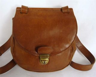vintage picard brown leather satchel shoulder bag handbag time left
