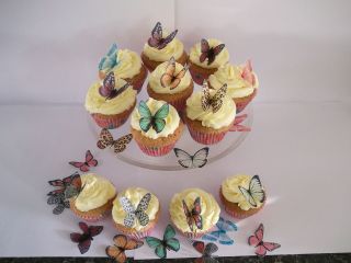   Large Assorted Butterflies *FAB* CupCake Fairy Cake Rice Paper Toppers