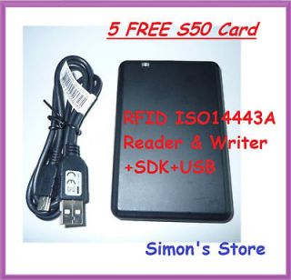 rfid 13 56mhz mifare iso14443a reader writer usb sdk from