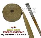   MOTORCYCLE EXHAUST PIPE WRAP TAPE KIT 25FT THERMO T125K INSULATION