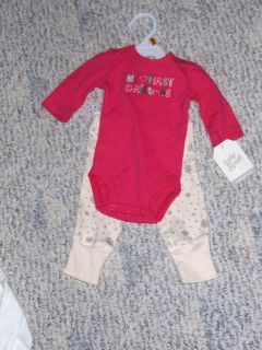 NWT  Oshkosh pink & ivory 2pc My First Christmas outfit   newborn 