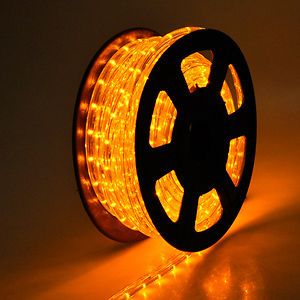Pro Saffron Yellow 2 Wire Led Rope Light Outdoor Home 50 Ft