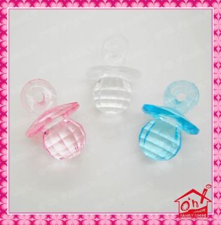 Faceted Dummy Pacifier Charms Transparent Acrylic Baby Jewellery 
