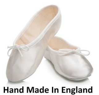 Ivory White bridesmaid Satin Ballet shoes All Sizes adults and 