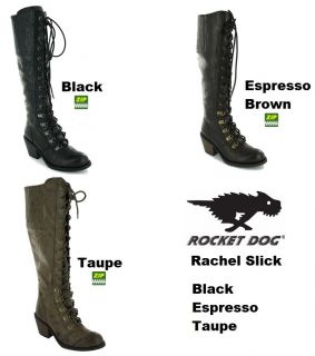 rocket dog rachel slick tall side zip fashion boots aw12