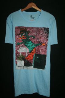 DISNEY PHINEAS AND FERB MENS BLUE S/S PERRY THE PLATYPUS AGENT P TEE 
