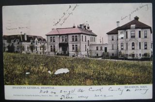 1909 canada manitoba brandon general hospital postcard 