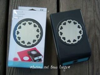   25 scalloped heart frame paper punch    Open Heart Circle Punch
