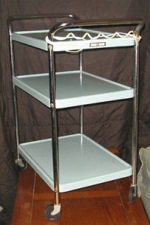 vintage metal kitchen cart microwave stand with power time left