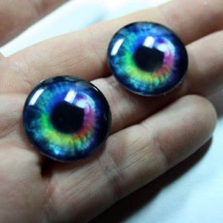   24mm Rainbow Glass Human Doll Eyes for Pendant Jewelry Supplies