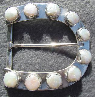 Pat Areias Buckle Sterling & Ten Mabe Pearls “Jeweled Collection 