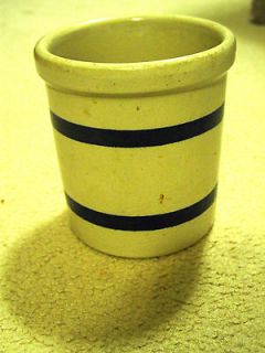 Robinson Ransbottom Pottery Roseville Ohio blue striped 1qt high jar 