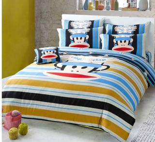 New Paul Frank Bedding Set Bed Sheet Quilt Case Pillowcase Queen Bed 