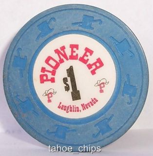 pioneer casino chips laughlin nevada blue hat on p $