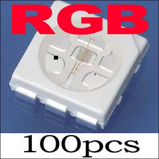 100 pcs plcc 6 smd 5050 rgb led manual control