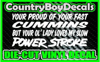 Lady Loves My POWERSTROKE * Vinyl Decal Sticker * Diesel FORD Truck 