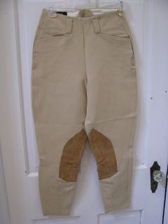 NWT Prestige Equi Stretch Breeches W Leather Knee Patches SZ 25 