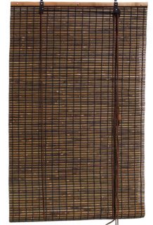 48 x 72 Bamboo Espresso Brown Black Roll Up Window Blinds 