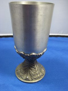 An Antique West Germany Embossed Pewter Etain Zinn Cup Engraved Mark 