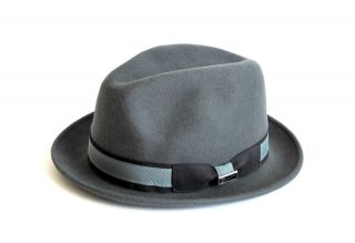   Grey   Hat, Fedora, Porkpie, Medium Brim, Wool Hat, Winter hat, Trilby