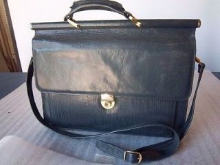 leather briefcase with shoulder strap for men or women returns